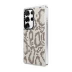 Beige Heart Snake Print | Galaxy S25 Ultra / Impact Clear Magnetic Case / Clear | Image 2