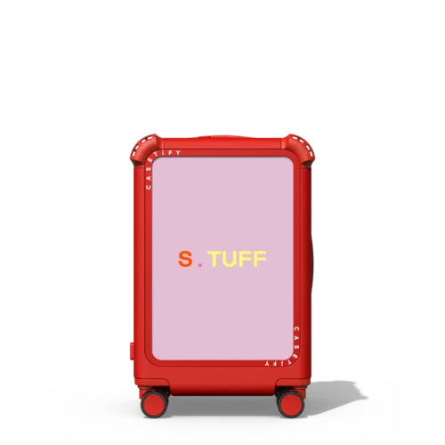 Custom Suitcase | 21" Carry-On Suitcase / Bounce Suitcase / Cherry Red | Image 1