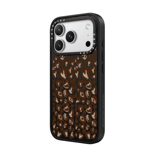 Leopard Love- Brown | iPhone 17 Pro Max / Impact Case MagSafe Compatible / Matte Black | Image 2