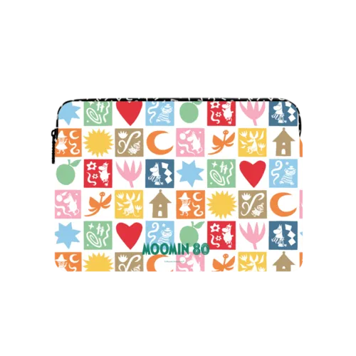 Moomin Square Pattern Laptop Sleeve | Large (16") / Impact Laptop Sleeve / Multicolor | Image 1