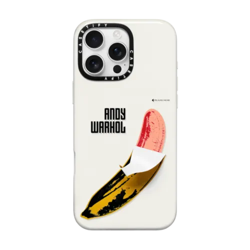 Andy Warhol Banana "Peel" Phone Case | iPhone 16 Pro Max / Material Grip Case / Off White | Image 1