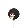 Waving Lucky Cat |   / PowerThru Magnetic Wireless Charger MagSafe Compatible / Black | Image 1