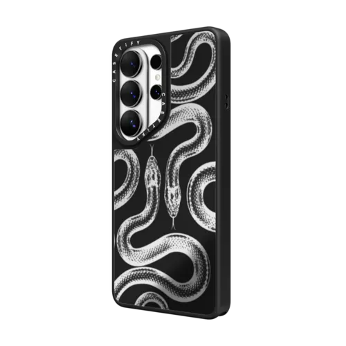 Transparent Kingsnake | Galaxy S26 Ultra / Mirror Magnetic Case / Silver on Black | Image 2