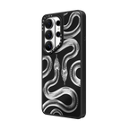 Transparent Kingsnake | Galaxy S26 Ultra / Mirror Magnetic Case / Silver on Black | Image 2