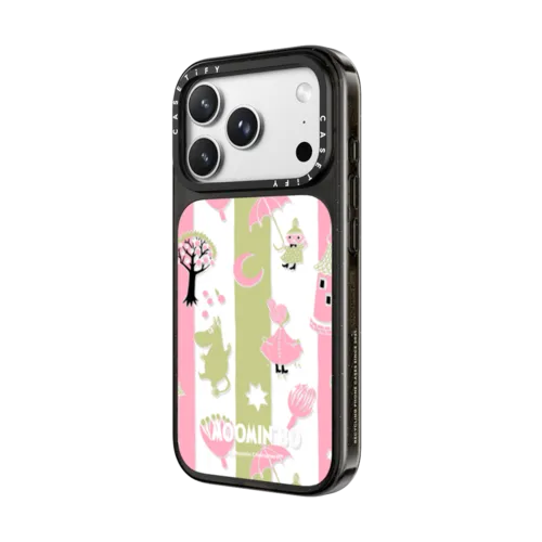 Moomin Stripes Pattern Case | iPhone 18 Pro Max / Impact Case MagSafe Compatible - Glossy / Glossy Black | Image 2