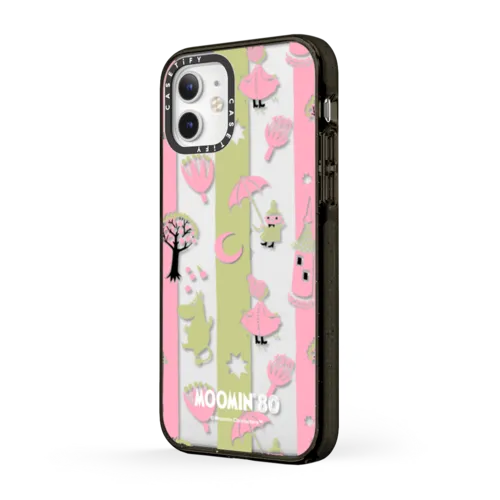 Moomin Stripes Pattern Case | iPhone 12 / Impact Case / Black | Image 2