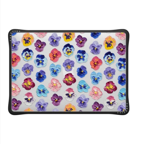 Summer Pansy Flowers | MacBook Air 13-inch (M1 / Intel) / MacBook Impact Case / Black | Image 2