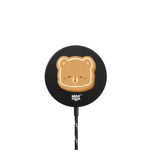 Mocha Cookie! |   / PowerThru Magnetic Wireless Charger MagSafe Compatible / Black | Image 1