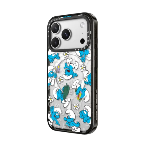 The Smurfs Jumbled Pattern Case | iPhone 17 Pro Max / Impact Case MagSafe Compatible / Black | Image 2