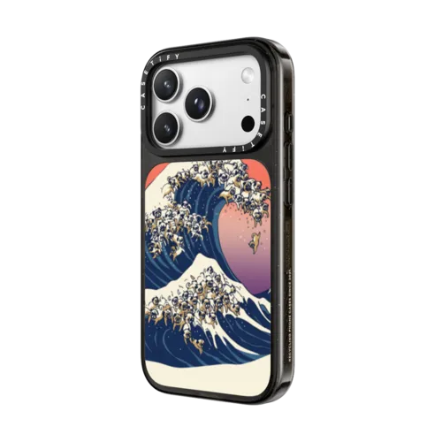 The Great Wave of Pug | iPhone 18 Pro Max / Impact Case MagSafe Compatible - Glossy / Glossy Black | Image 2