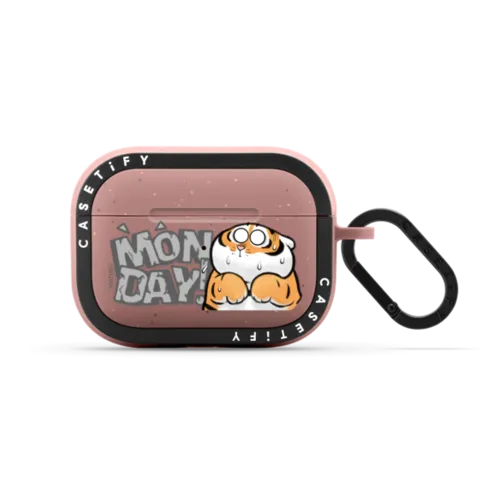 Monday Horror Earbuds Case | AirPods Pro 2 / Earbuds Bounce Case / Matte Dusty Rose | Image 1