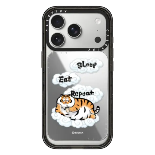 Eat Sleep Repeat Snappy Cardholder Stand | Snappy Cardholder Stand / Snappy Mirror Cardholder Stand MagSafe Compatible / Silver | Image 1