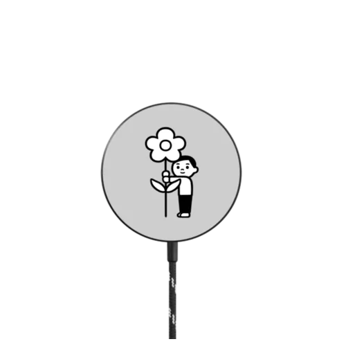 Flower Boy |   / PowerThru Magnetic Wireless Charger MagSafe Compatible / Black | Image 1