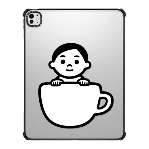 Cup Boy | iPad Pro 13-inch (M4/M5) / iPad Impact Case / Black | Image 1