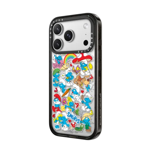 The Smurfs Sticker Pattern Case | iPhone 17 Pro Max / Impact Case MagSafe Compatible / Black | Image 2