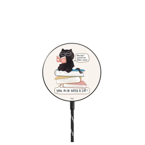 You can't survive on books alone... |   / PowerThru Magnetic Wireless Charger MagSafe Compatible / Black | Image 1