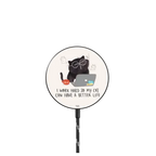 I work hard so my cat can have a better life |   / PowerThru Magnetic Wireless Charger MagSafe Compatible / Black | Image 1