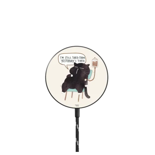 I'm still tired from yesterday's tired |   / PowerThru Magnetic Wireless Charger MagSafe Compatible / Black | Image 1
