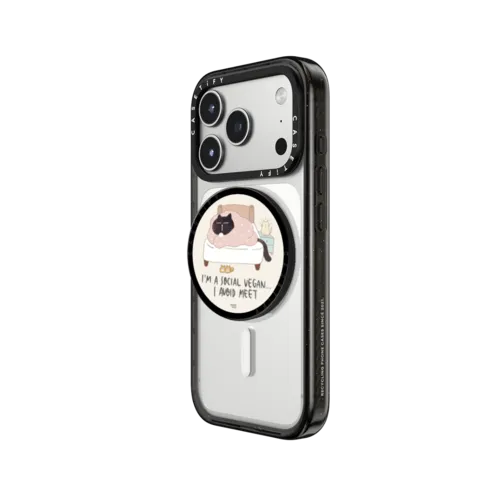 I'm a social vegan, I avoid meet | Snappy Grip Stand / Snappy Grip Stand MagSafe Compatible / Black | Image 2