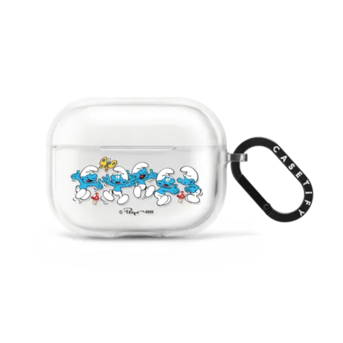 The Smurfs Jumbled Pattern Earbuds Case | AirPods Pro 2 / Earbuds Impact Case / Frost | Image 1