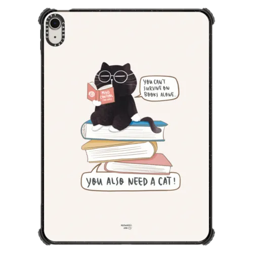 You can't survive on books alone... | iPad Air 11-inch (M2 - M4) / iPad Impact Case / Black | Image 1