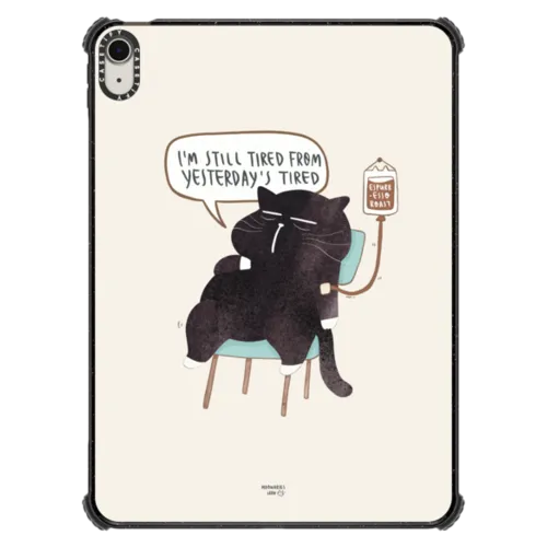 I'm still tired from yesterday's tired | iPad Air 11-inch (M2 - M4) / iPad Impact Case / Black | Image 1