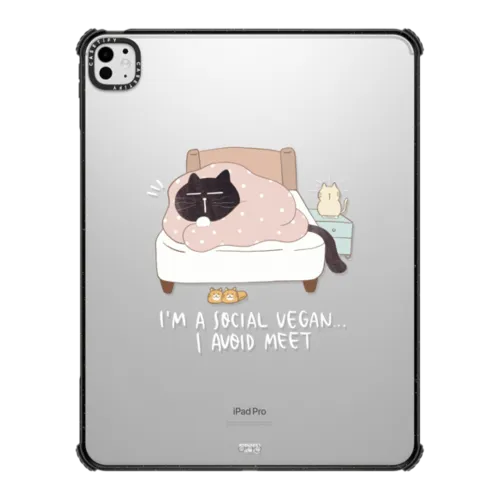 I'm a social vegan, I avoid meet | iPad Pro 13-inch (M4/M5) / iPad Impact Case / Black | Image 1