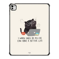 I work hard so my cat can have a better life | iPad Pro 13-inch (M4/M5) / iPad Impact Case / Black | Image 1