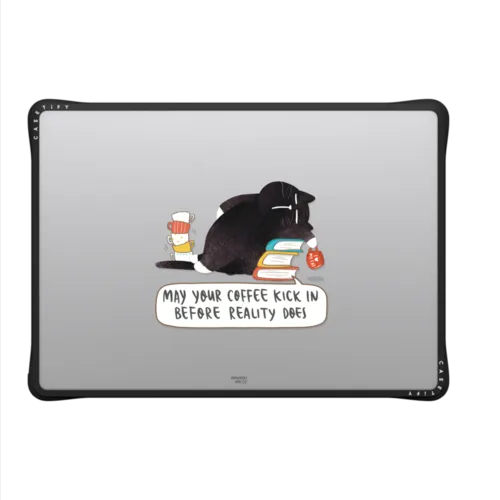 May your coffee kick in before reality does | MacBook Pro 14-inch (M1 - M5) / MacBook Impact Case / Black | Image 2