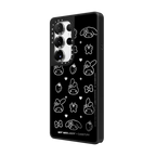 My Melody Monogram Case | Galaxy S25 Ultra / Mirror Magnetic Case / Silver on Black | Image 2
