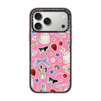 Trinket Stickers - Pink | iPhone 17 Pro Max / Impact Case MagSafe Compatible / Black | Image 1
