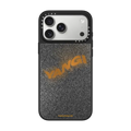 YANGI Metalic Glitch Logo Phone Case | iPhone 17 Pro Max / Mirror Case MagSafe Compatible / Silver on Black | Image 1