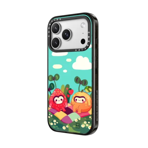 Fruity besties blue by ellievsbear | iPhone 17 Pro Max / Impact Case MagSafe Compatible / Black | Image 2