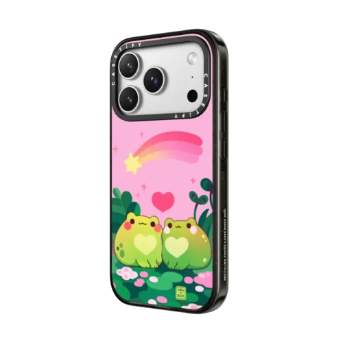 Froggy love pink by ellievsbear | iPhone 17 Pro Max / Impact Case MagSafe Compatible / Black | Image 2