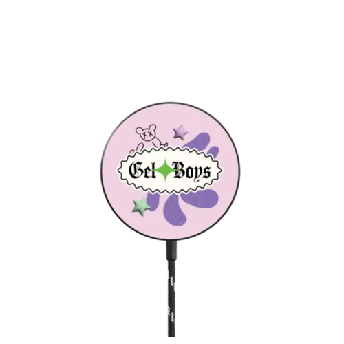 PINKISH BEAR - GELBOYS |   / PowerThru Magnetic Wireless Charger MagSafe Compatible / Black | Image 1