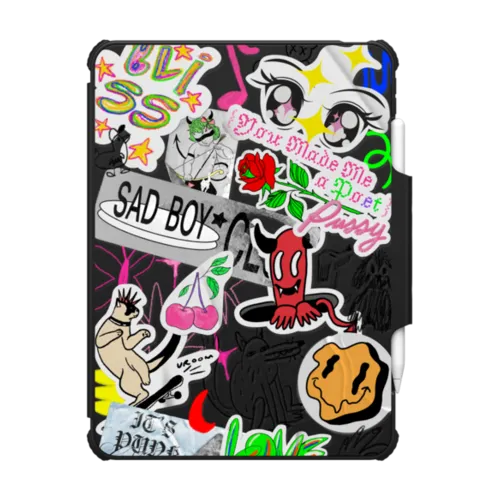 COOLLY DUMP - GELBOYS | iPad Air 11-inch (M2 - M4) / iPad Impact Folio Case / Black | Image 1