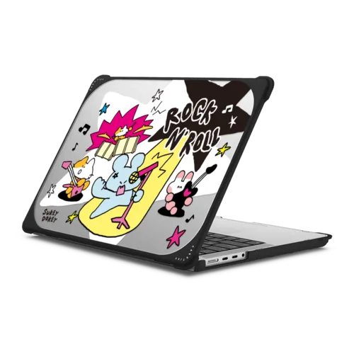 Sukeydokey Rock 'n' Roll MacBook Case | MacBook Pro 14-inch (M1 - M5) / MacBook Bounce Case / Black | Image 1