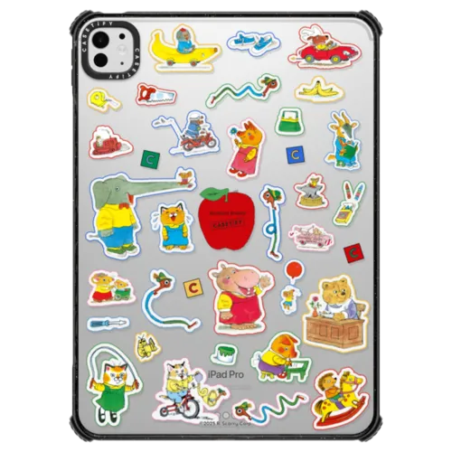 Richard Scarry Busy World Sticker Tablet Case | iPad Pro 11-inch (M4/M5) / iPad Impact Case / Black | Image 1