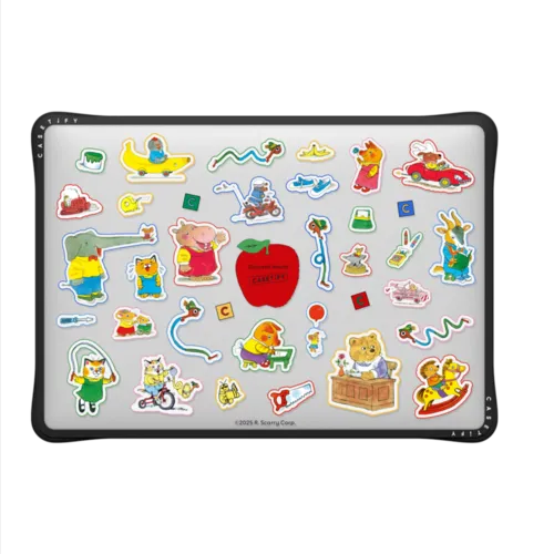 Richard Scarry Busy World Sticker Laptop Case | MacBook Air 13-inch (M1 / Intel) / MacBook Impact Case / Black | Image 2