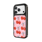Love Hearts Cherries | iPhone 18 Pro Max / Impact Case MagSafe Compatible - Glossy / Glossy Black | Image 2