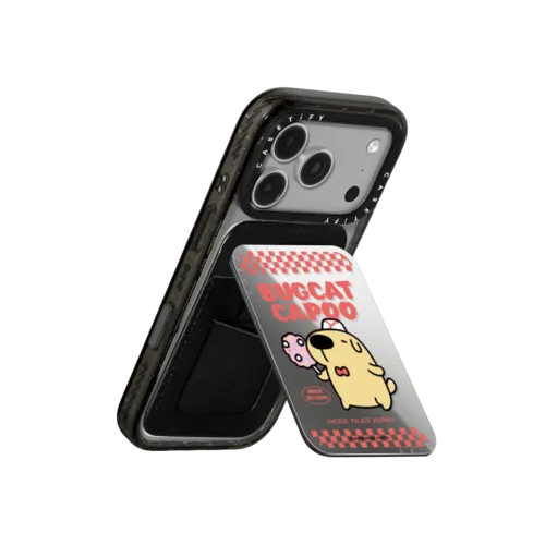 Bugcat Capoo Retro Red Snappy Cardholder Stand | Snappy Cardholder Stand / Snappy Mirror Cardholder Stand MagSafe Compatible / Silver | Image 3