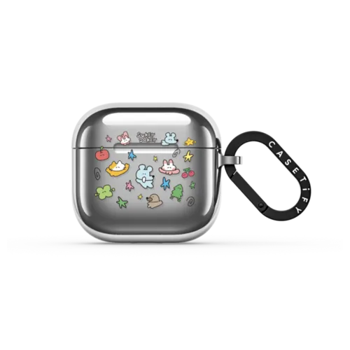 Sukeydokey Mini Mates Earbuds Case | AirPods 4 & 5 / Earbuds Mirror Case / Silver | Image 1
