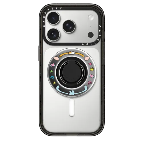 Sukeydokey Snappy Ring Holder - Happy mix | Snappy Ring Holder / Snappy Mirror Ring Holder MagSafe Compatible / Silver | Image 1