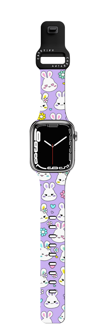 Bunny Floral | Apple Watch Series 7-9 (45mm) / Impact Band / Black | Image 1
