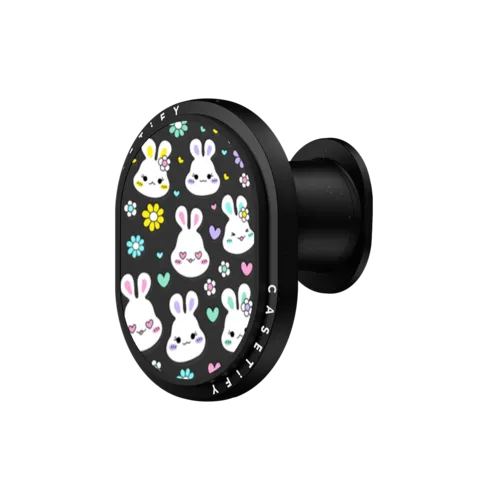 Bunny Floral | PowerThru Wireless Car Charger / PowerThru Wireless Car Charger MagSafe Compatible  / Black | Image 1