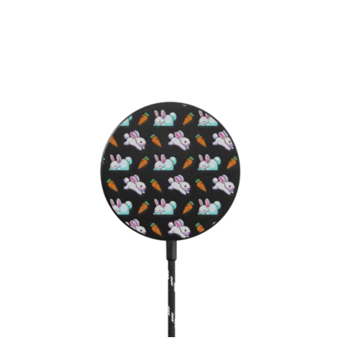 Bunny Carrot |   / PowerThru Magnetic Wireless Charger MagSafe Compatible / Black | Image 1