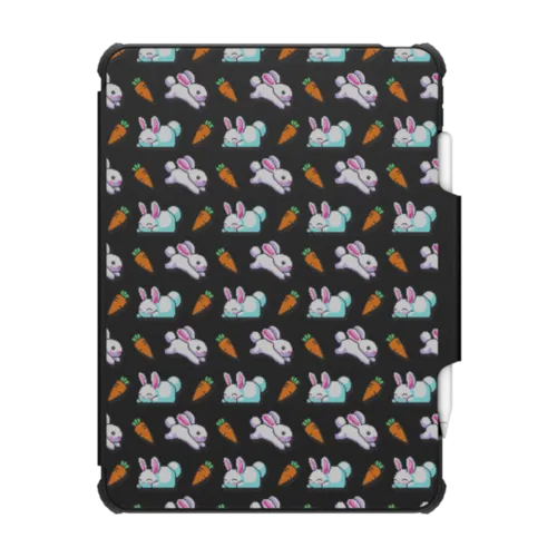 Bunny Carrot | iPad Pro 12.9-inch (5th/6th gen) / iPad Impact Folio Case / Black | Image 1