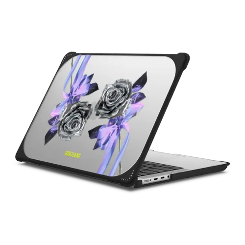 Chrome Rose Pattern | MacBook Pro 14-inch (M1 - M5) / MacBook Bounce Case / Black | Image 1