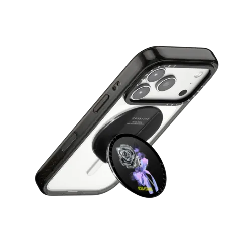 Chrome Rose Pattern | Snappy Grip Stand / Snappy Grip Stand MagSafe Compatible / Black | Image 3
