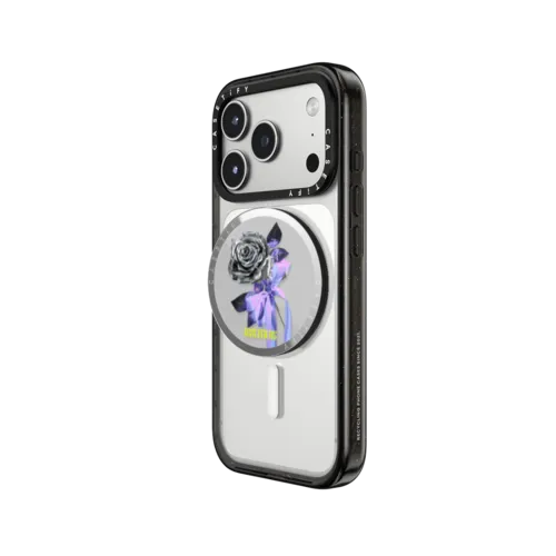 Chrome Rose Pattern | Snappy Grip Stand / Snappy Mirror Grip Stand MagSafe Compatible / Silver | Image 2